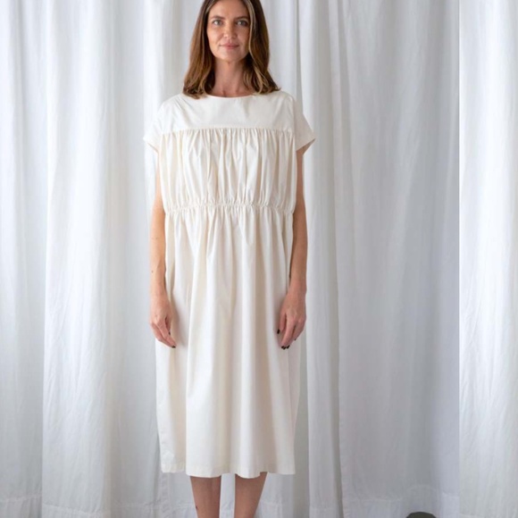 BLACK CRANE Ivory Curtain Cotton Dress - Size L - Picture 3 of 16